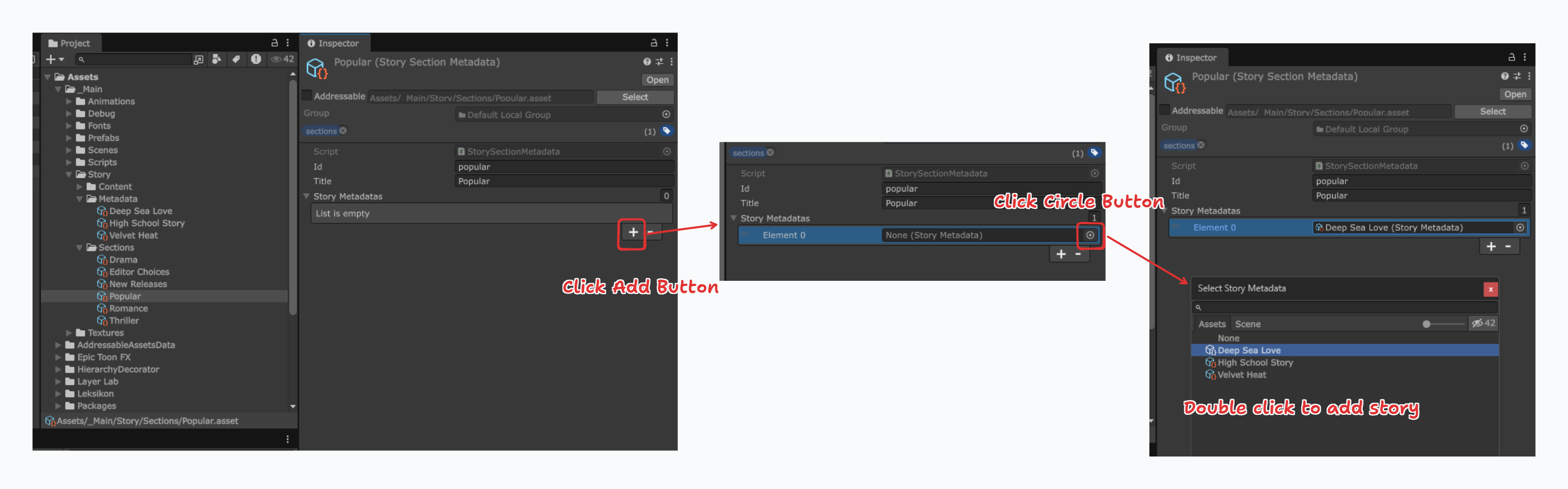 Add Story Metadata to Section