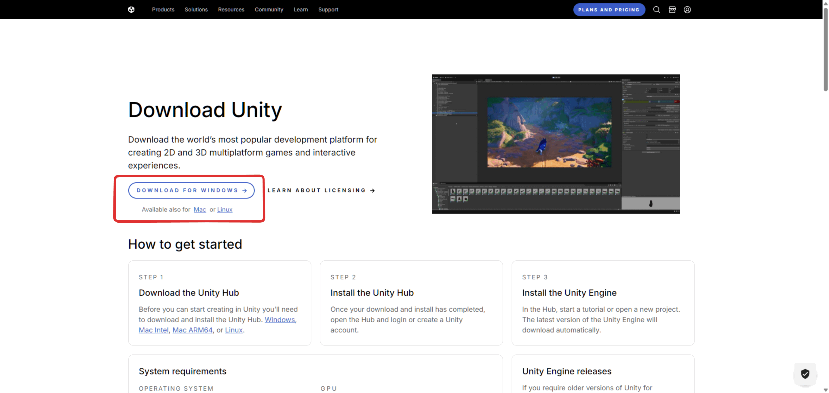 Download Unity