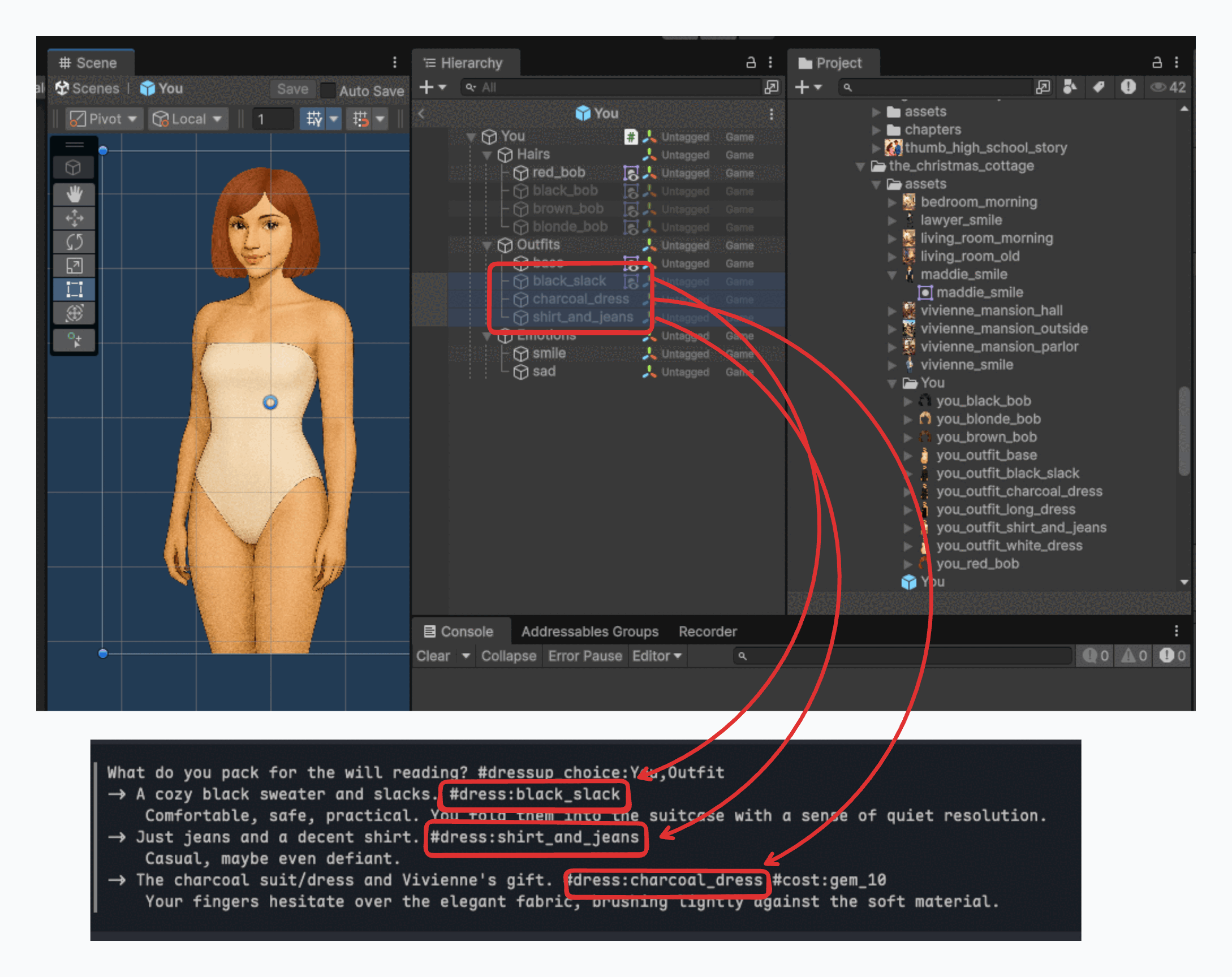 Dressup Choices Setup