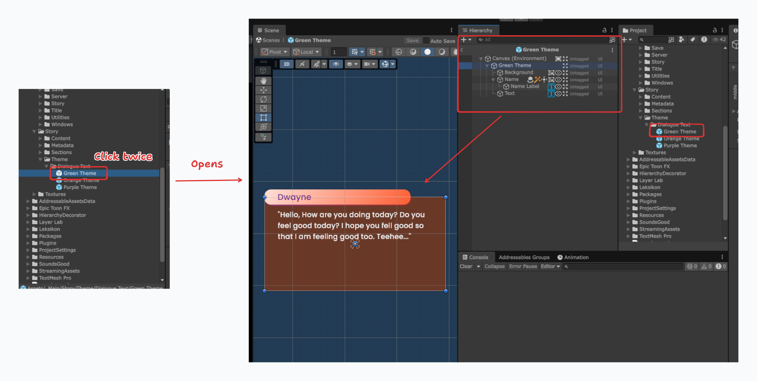 Prefab Mode Dialogue Text Model
