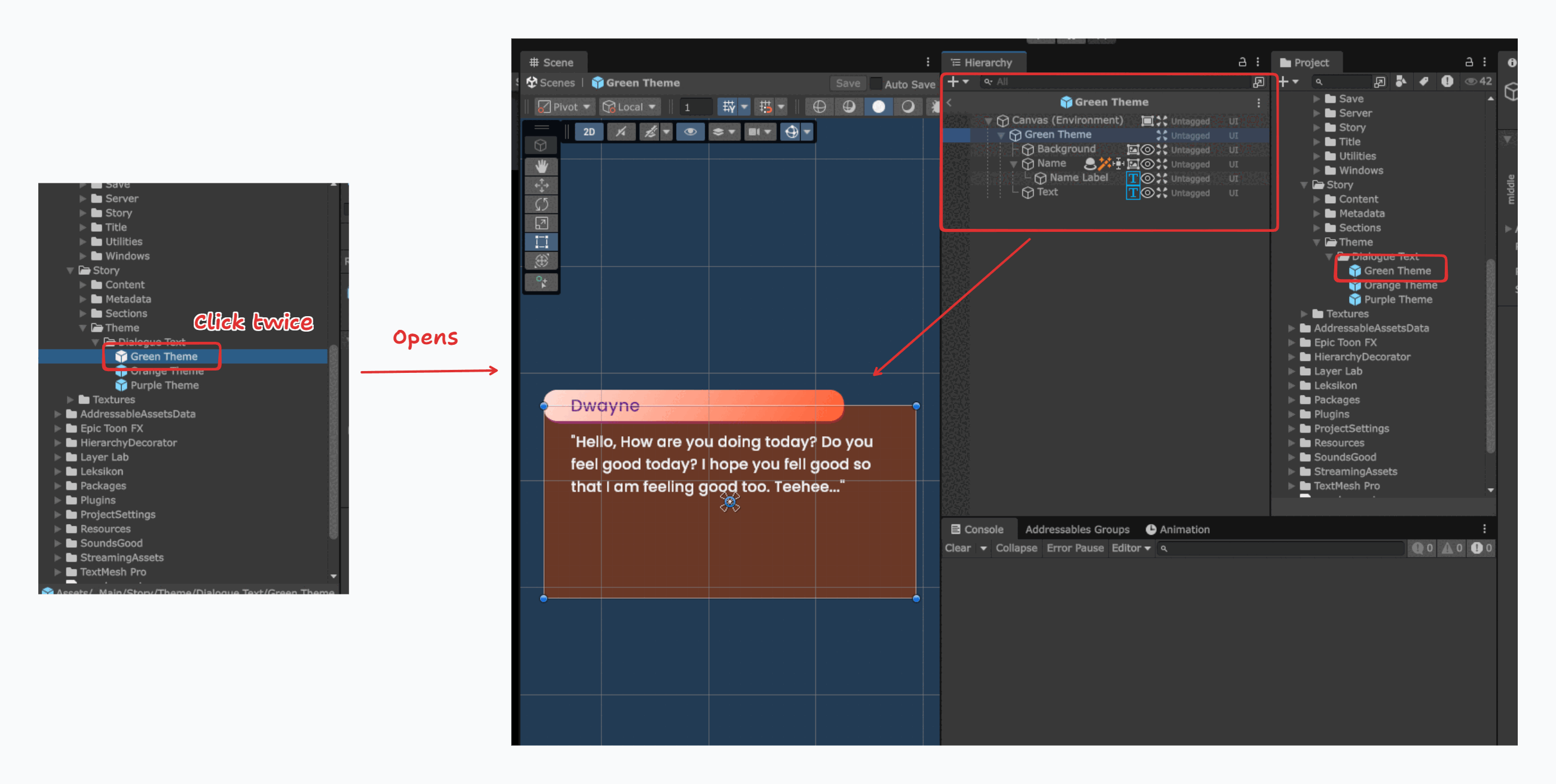 Prefab Mode Dialogue Text Model