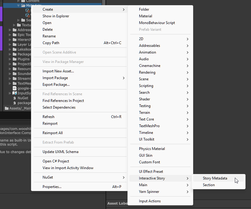 Create Story Metadata